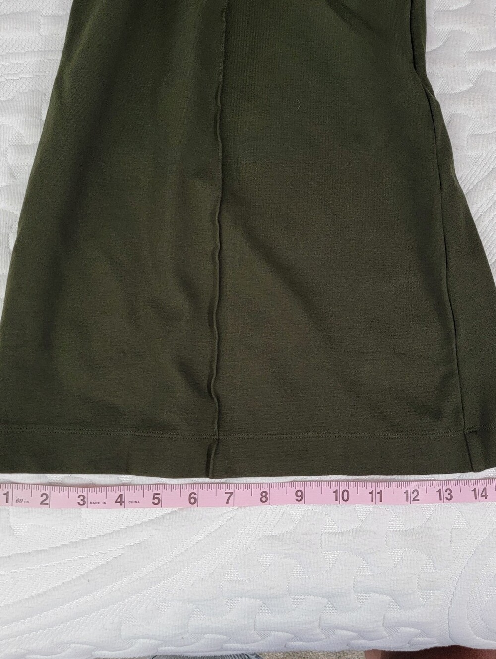 Quince Ultra-Stretch Ponte Super Wide Leg Ankle Pants Olive Green Size Large - Picture 11 of 11